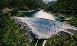 Valvestino Dam in Italy. Hydroelectric power plant. Valvestino Dam on Lake Garda in Italy. Hydroelectric power plant.